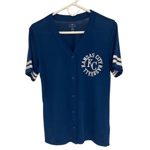 Kansas City Royals MLB Genuine Merchandise V Neck Jersey Women’s Medium Blue